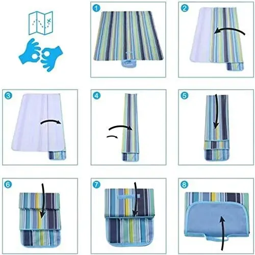 Large size 2m x 2m picnic blanket sand repellent beach blanket outdoor breathable sand free  Picnic Blanket