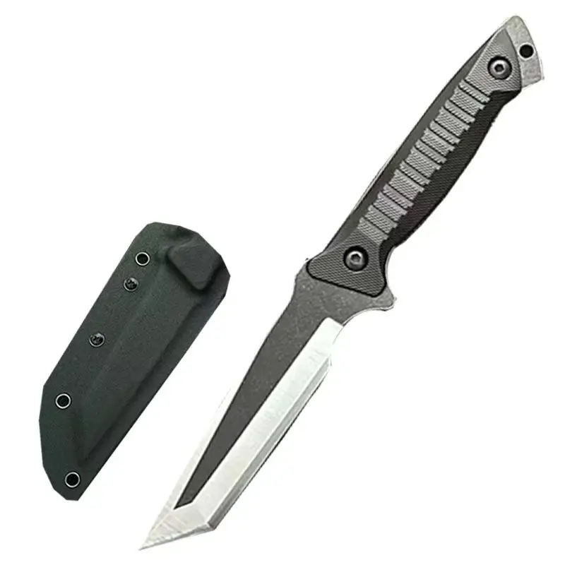 Factory customized Black hunting knife with sheath fixed blade knife Sharp stainless steel 440c outdoortactical survival knife