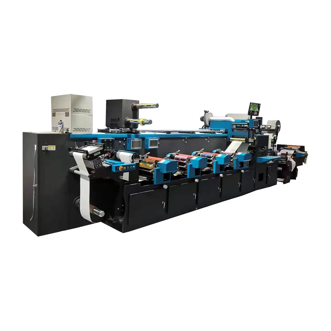 FDA-350-4C HONTEC Post-press equipment high speed flexo printing machine for Self adhesive label on glass bottle