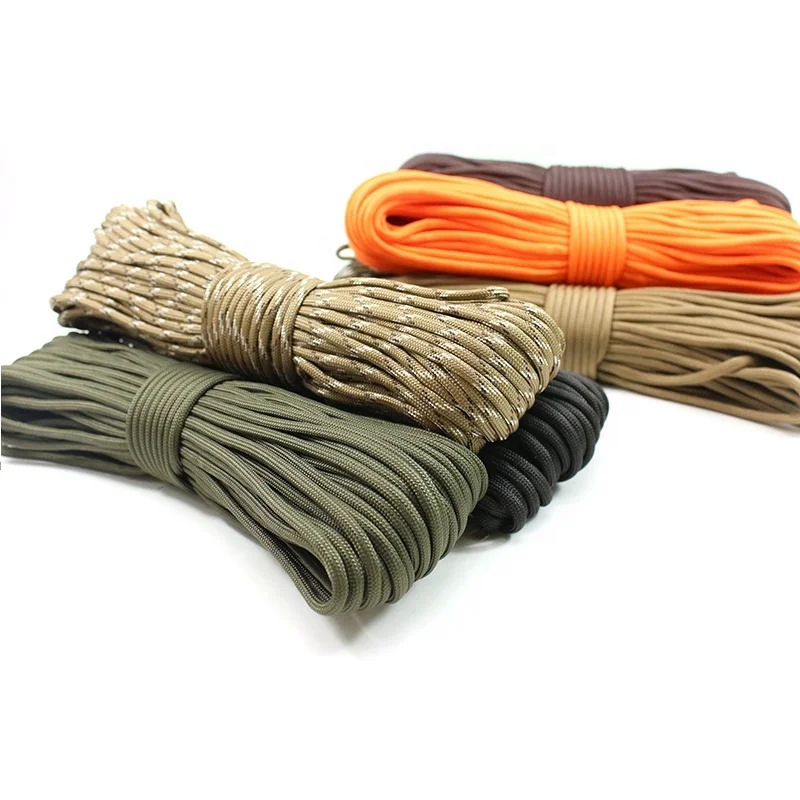 100Feet 10 Core 550 Parachute Rope Survival Red Tinder Fire Cord Paracord