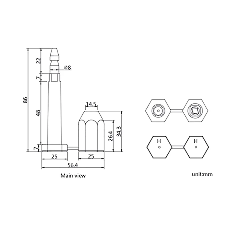 OYBS108 ISO 17712  customs container seal self locking bolt seal customs bolt seal