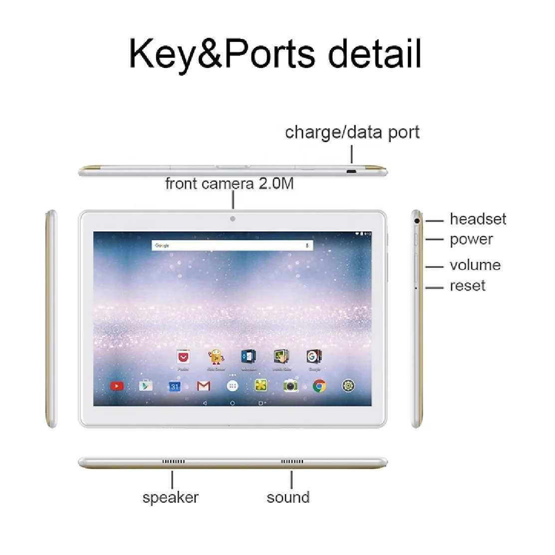 Tablet 10.1 inch 10 Core 8GB RAM 256GB ROM android 10.0 tablet PC 4G/wifi with 8mp+13mp camera