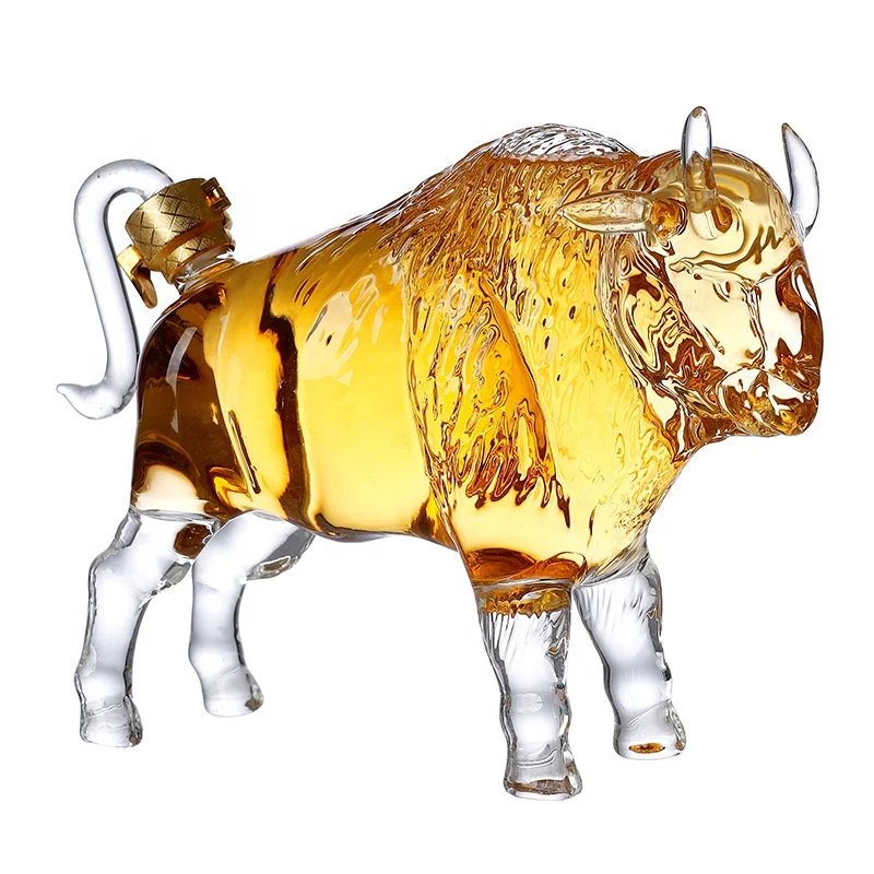 830ml Cow Shape Wine Bottle Glass Whiskey Wine Bottle