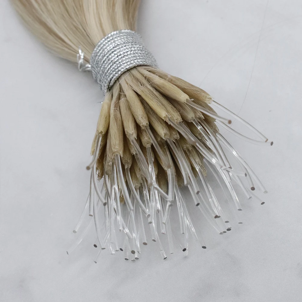 Wholesale Price Sample Order Available Full Cuticle Aligned Russian Virgin More Than 40 Colors Plastic Nano Hair Extension