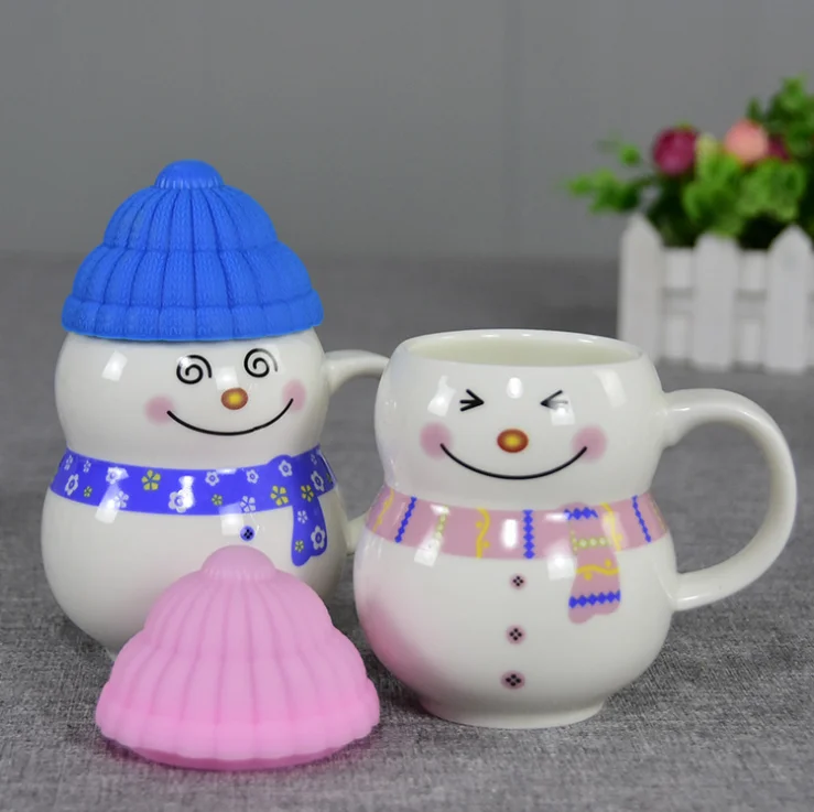 2019 Super September new product Christmas gift ceramic cartoon water cup snowman gift cup