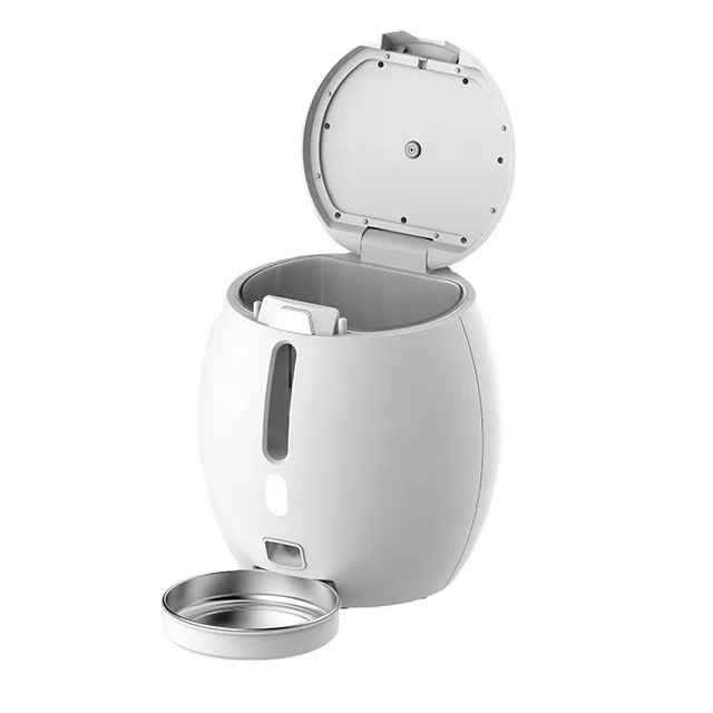 Upgraded Vacuum Automatic Smart PET Feeding Bowl Microchip Mobile Operation TuYa App PET Food Feeder White Plastic