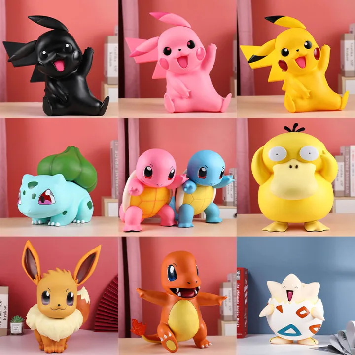 1:1 40cm pvc Little Fire Dragon Pokemons Up to Duck Jenny Turtle Hand-made Pet Pokemons Desktop Figure