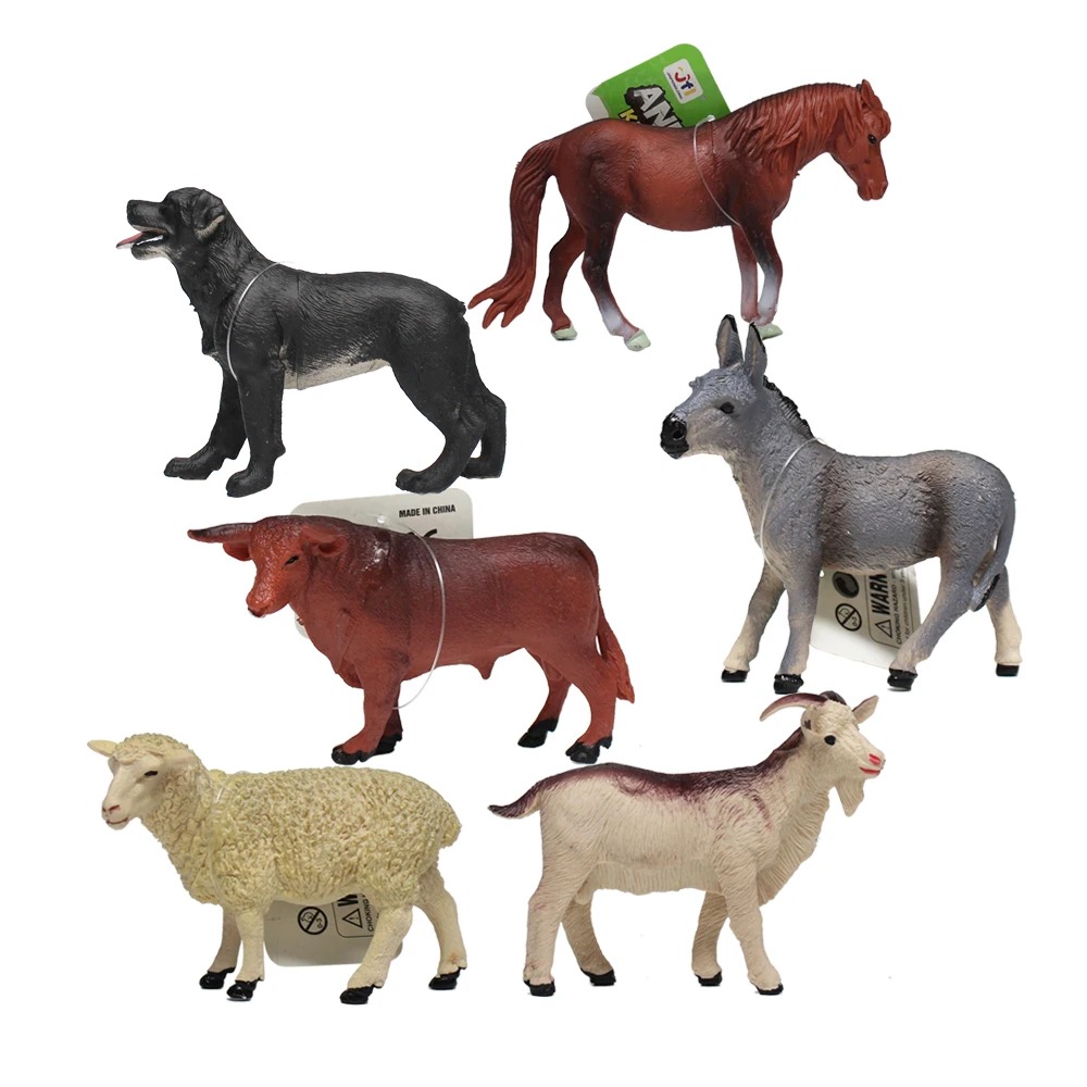 4.5 inches Vivid farm animal figure toy plastic model cow