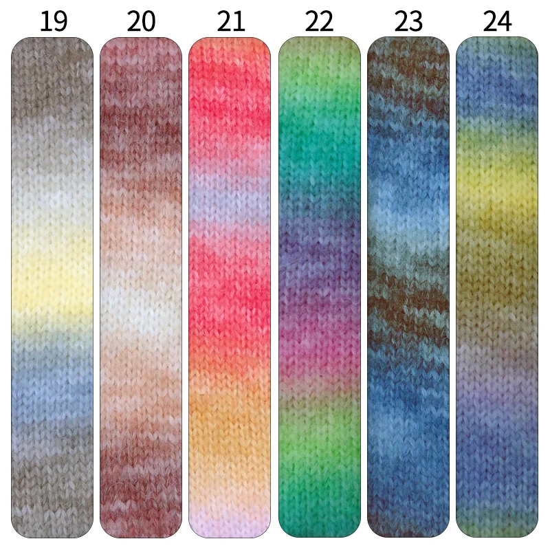 Gradient Color Wool Yarn Fluffy Long Hair Effect Hand Knitting Scarf Sweater Acrylic Polyester Nylon Blended Yarn Cake