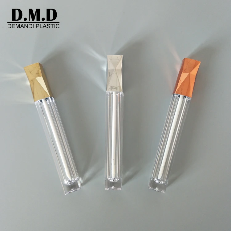 Low MOQ clear new design luxury unique empty 5ml 5 ml rose gold silver lipgloss tubes for lip gloss