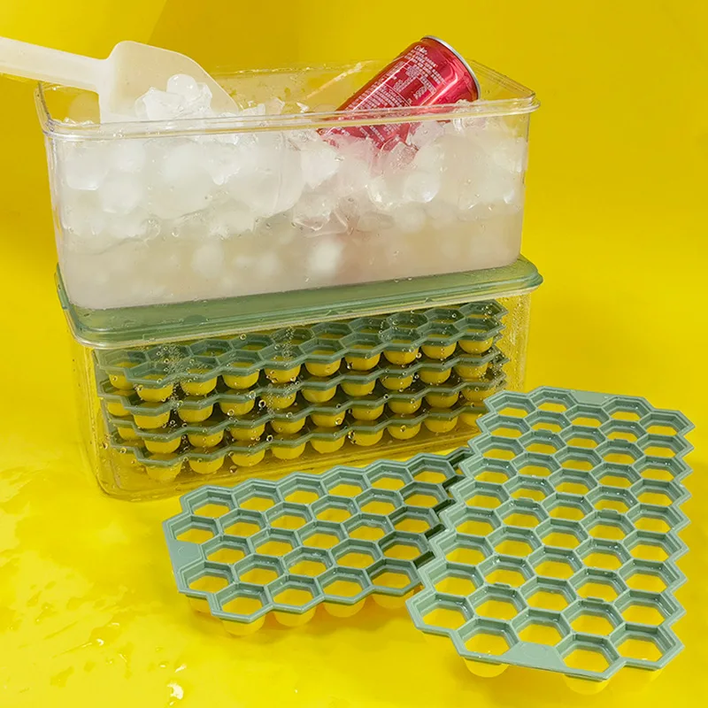 N945 3D Whisky Drink Ice Ball Cube Maker Mold Trays Sphere Square Shapes Silicone Ice Cube Trays Pallet Moldes With Lid