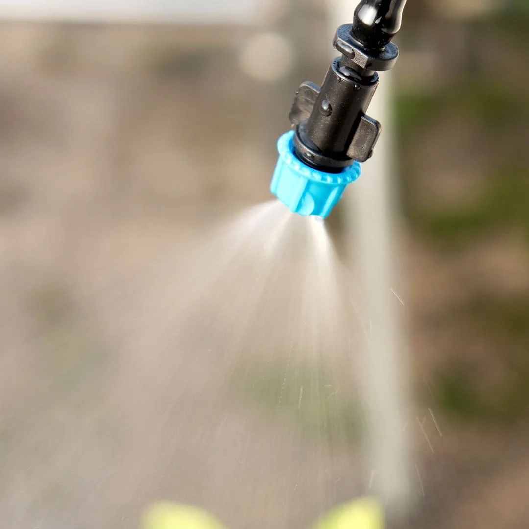 Four way mini drip fogger misting automatic water plastic impact spray low pressure nozzles micro jet water mist sprinkler