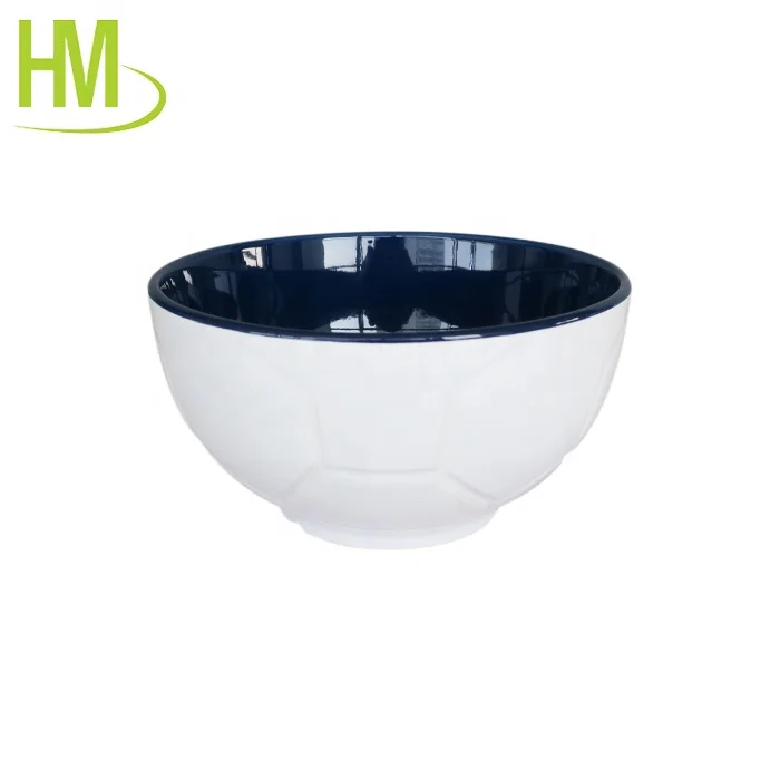 embossed inner color ceramic soup bowl stoneware ceramic football bowls