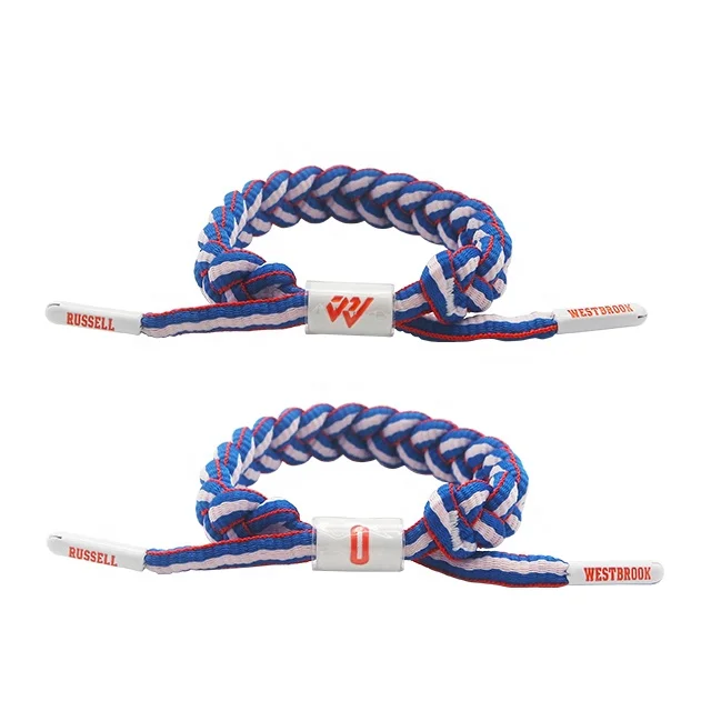 Custom made woven men braided shoe lace bracelets