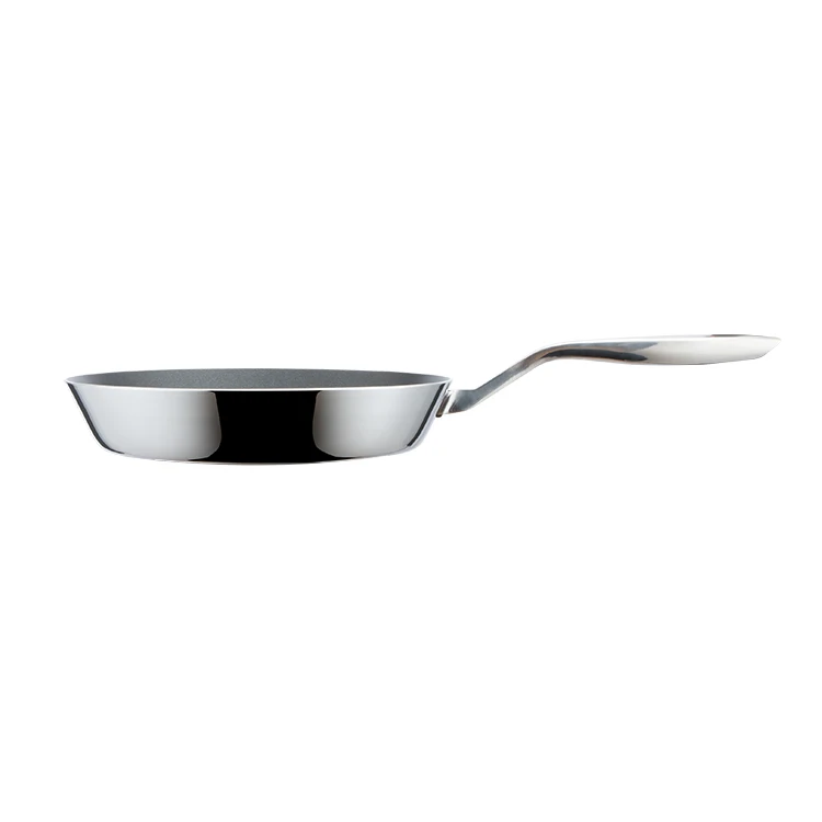 Manufacturer Triply Non Stick Saute Frying Pan With Lid Durable Stainless Steel Fry Pans