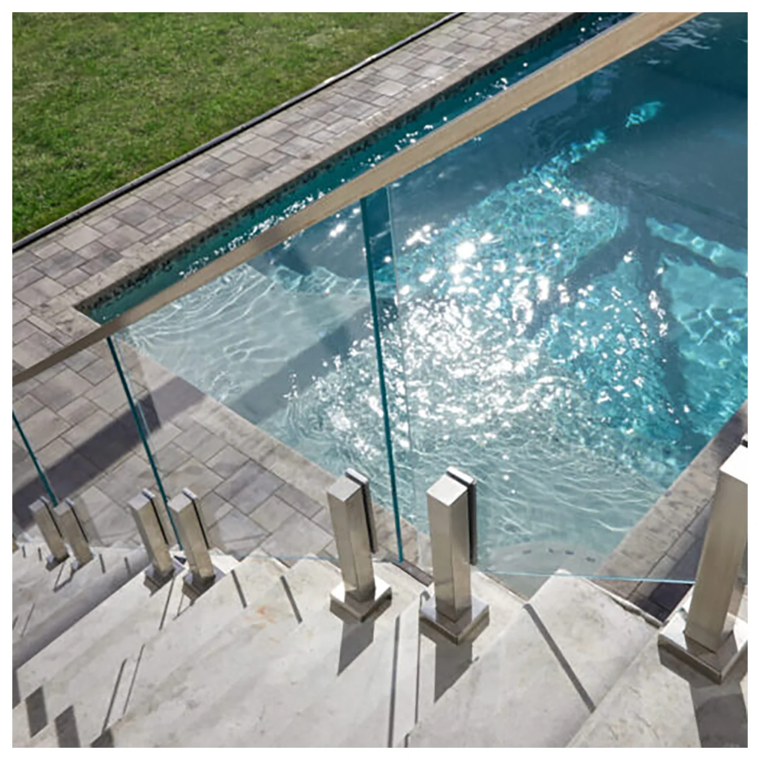 Wholesaler deck railing aluminum frameless glass talon spigots stair glass railing post
