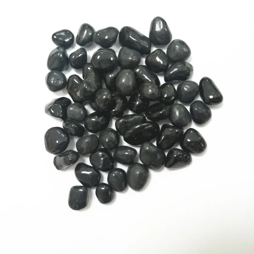 6-9mm black recycled irregular glass beads pebble for swimming pool interior and surface finish