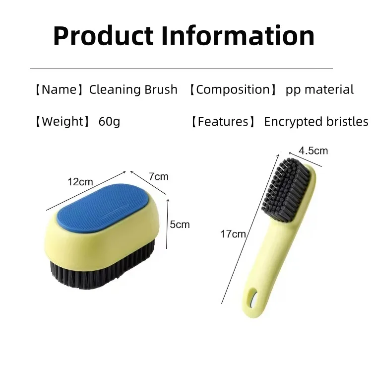 Long Handle Soft  Colorful Laundry  No Shoe Damage Household Cleaning Shoe Washing Brush Set Board Brush Wholesale