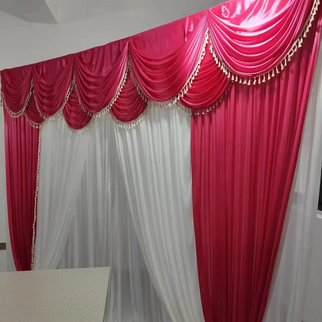 10*10ft size background drappery drape silk material Fondo de la pared de la fiesta del evento event party wall backdrop