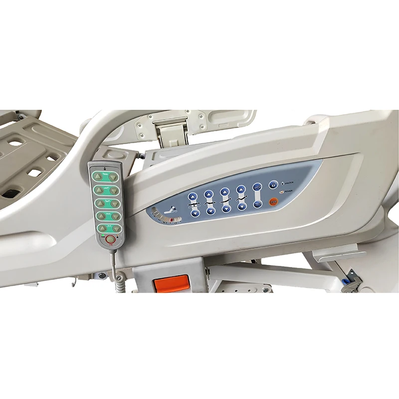 MN-EB005 High profession Five Function Paramount Type Hospital  Bed With Central Lock 5 Castors
