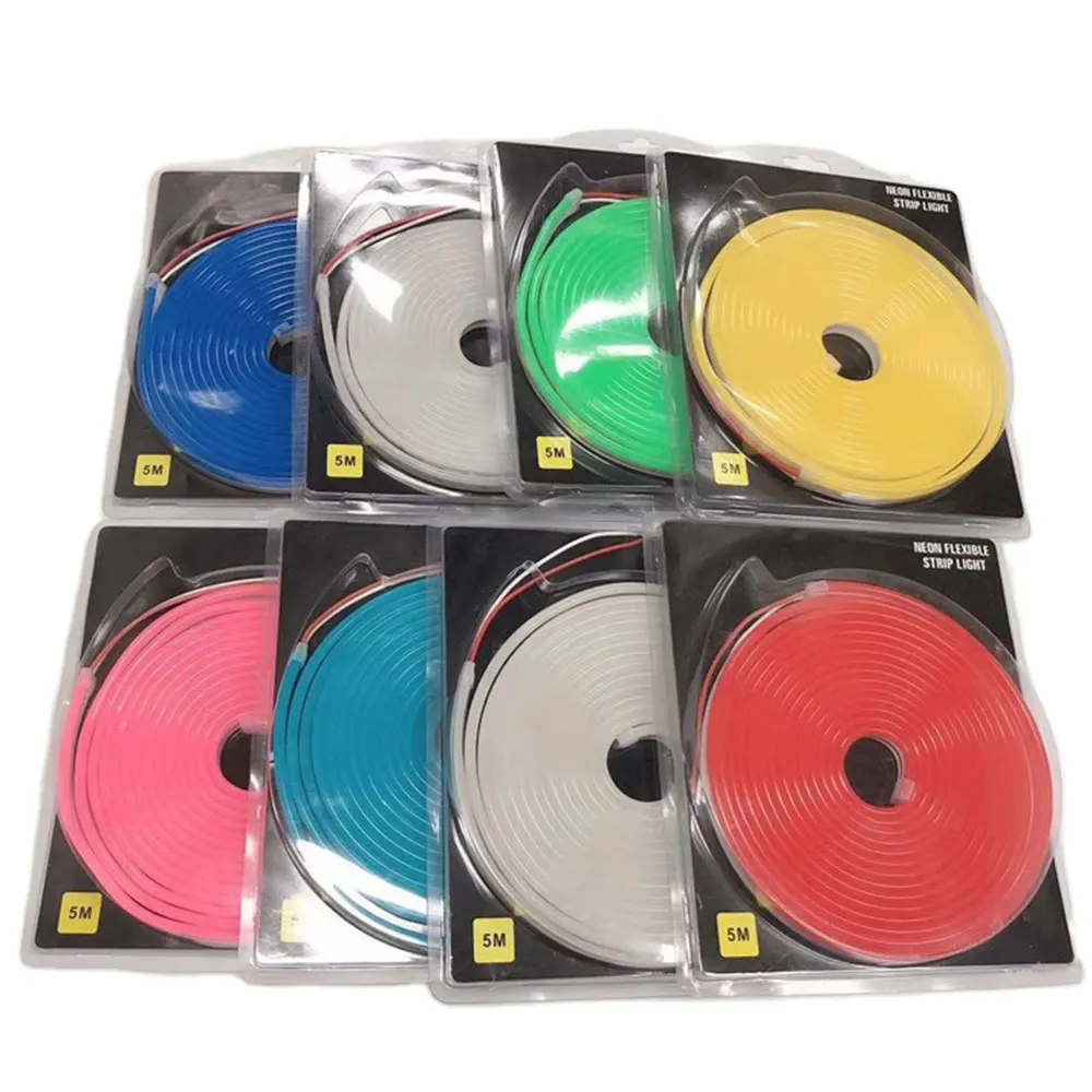 neon strip light led neon flex signs for home 12V 24v 220v 110v 120v 5M SET 6x12mm 8x16mm