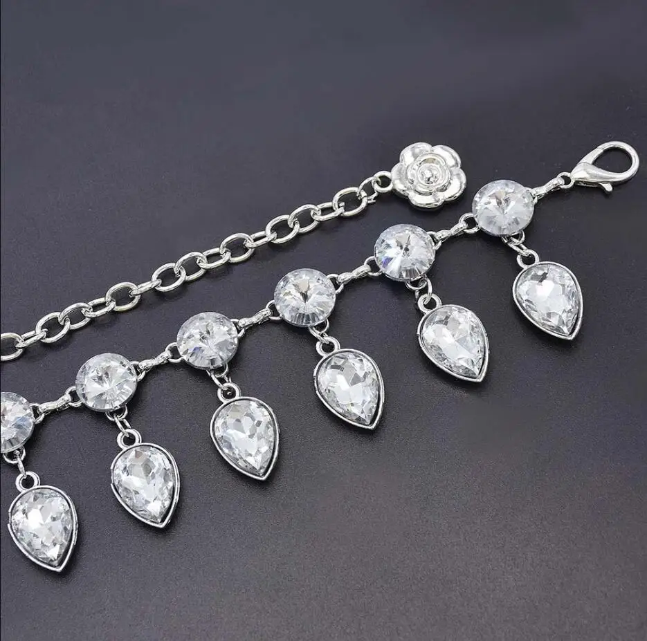 
NEW WOMEN WATER DROP CRYSTAL BELLY CHAIN DANCE WAIST CHAINS STATEMENT BODY CHAINS SUMMER PARTY JEWELRY 