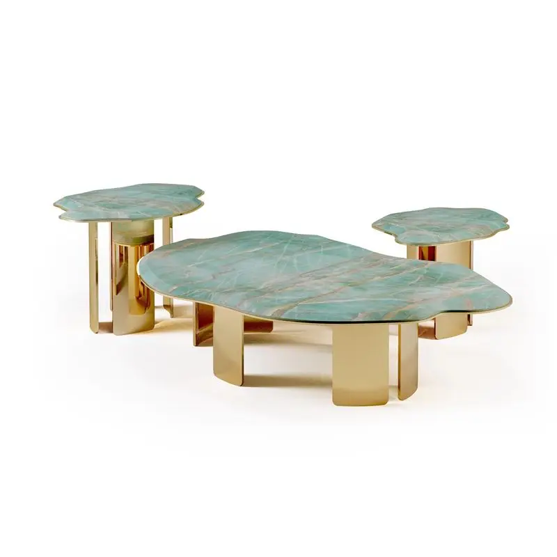 Popular promotional luxury modern practical living room furniture stone coffee table