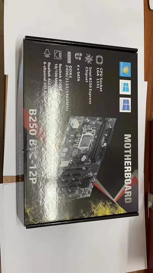 Wholesale New Version ATX 12GPU B250 LGA1151 Motherboard Supports DDR4 Memory with SSD M.2 PCIE 16X