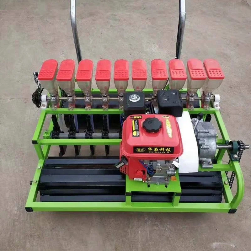 Farm sowing tool vegetables hand push planter 10 rows  manual automatic seeder