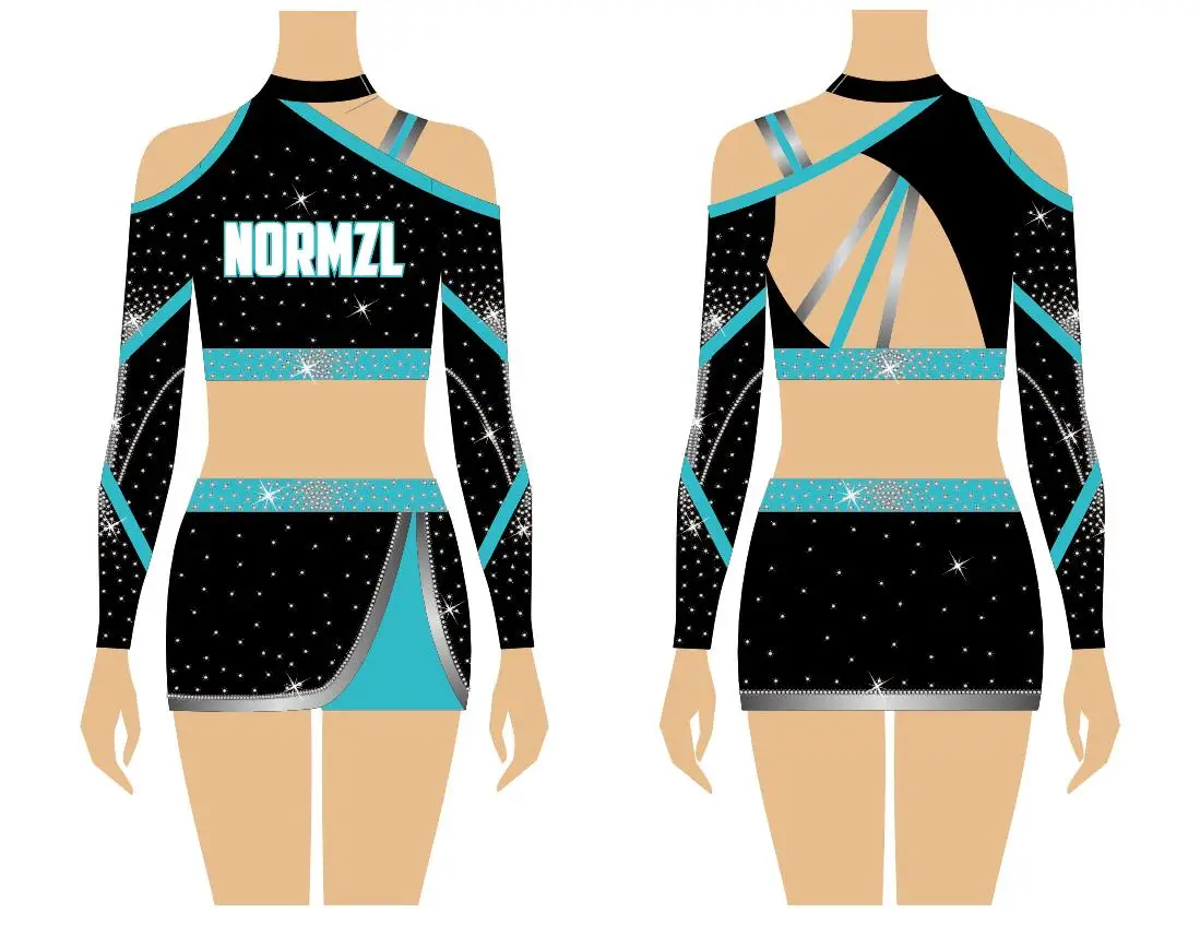 OEM cheer rhinestones costumes cheap sparkle hot sexy Cheerleading Uniforms for team