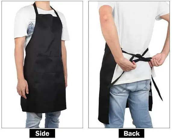 Wholesale Custom Logo Cotton Polyester Waterproof Chef Cooking Aprons For Cafe Restaurants Kitchen Apron