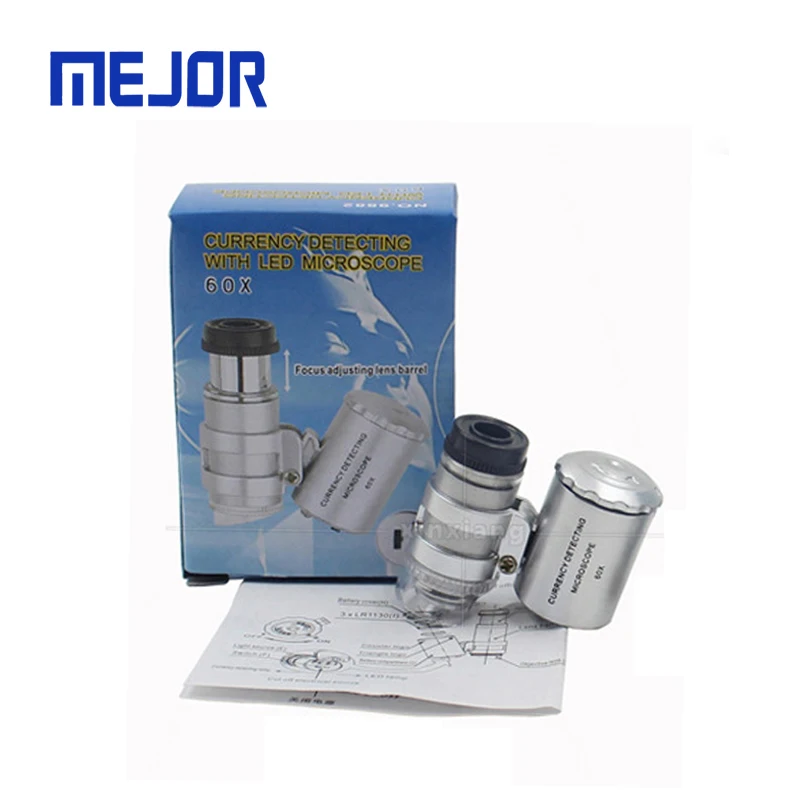 Jewelry Magnifier Tool Tester LED detection Testing Diamond Selector 60X mini detecting microscope
