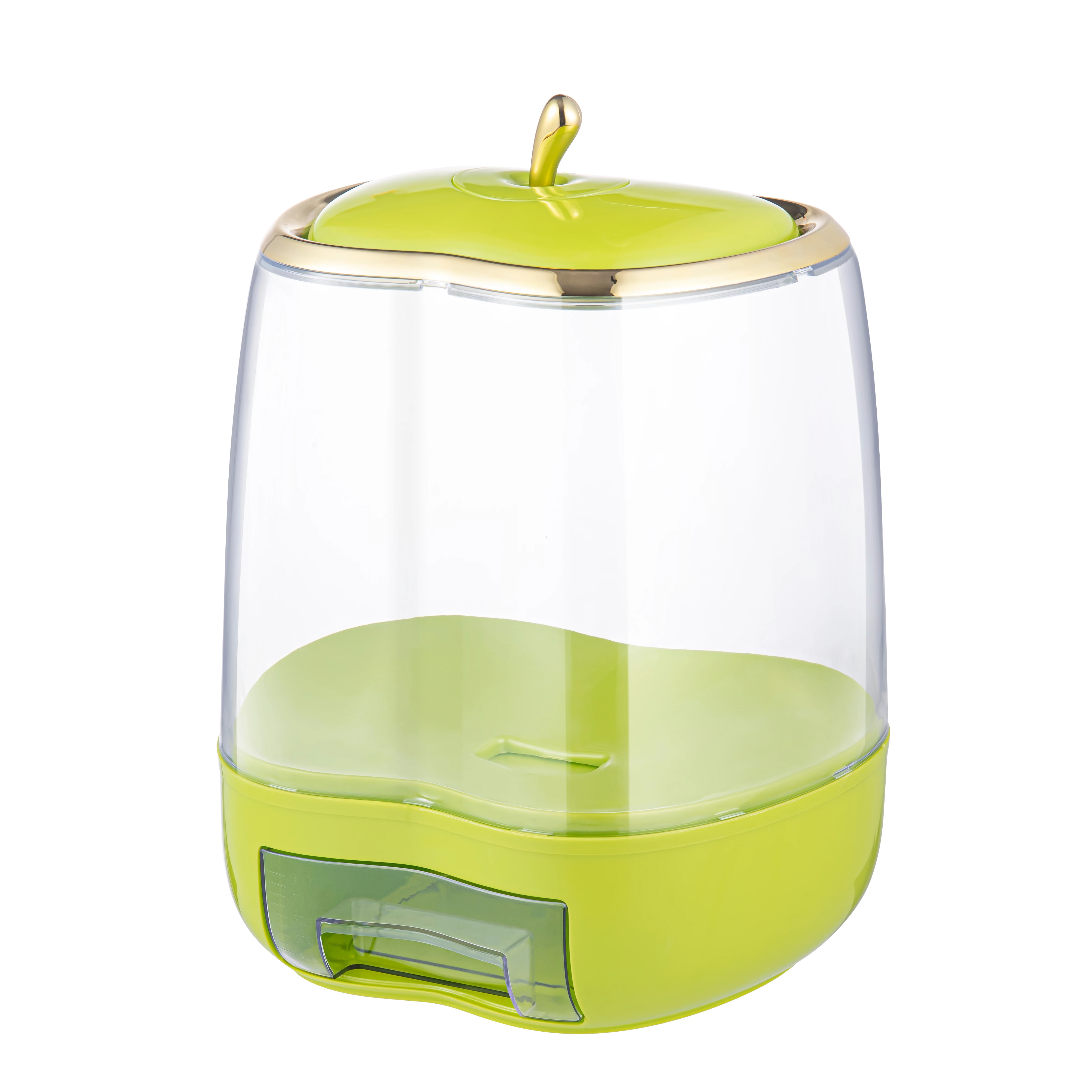 factory wholesale  Grain Storage Container 360 Rotating Food Dispenser Measuring    rice  container