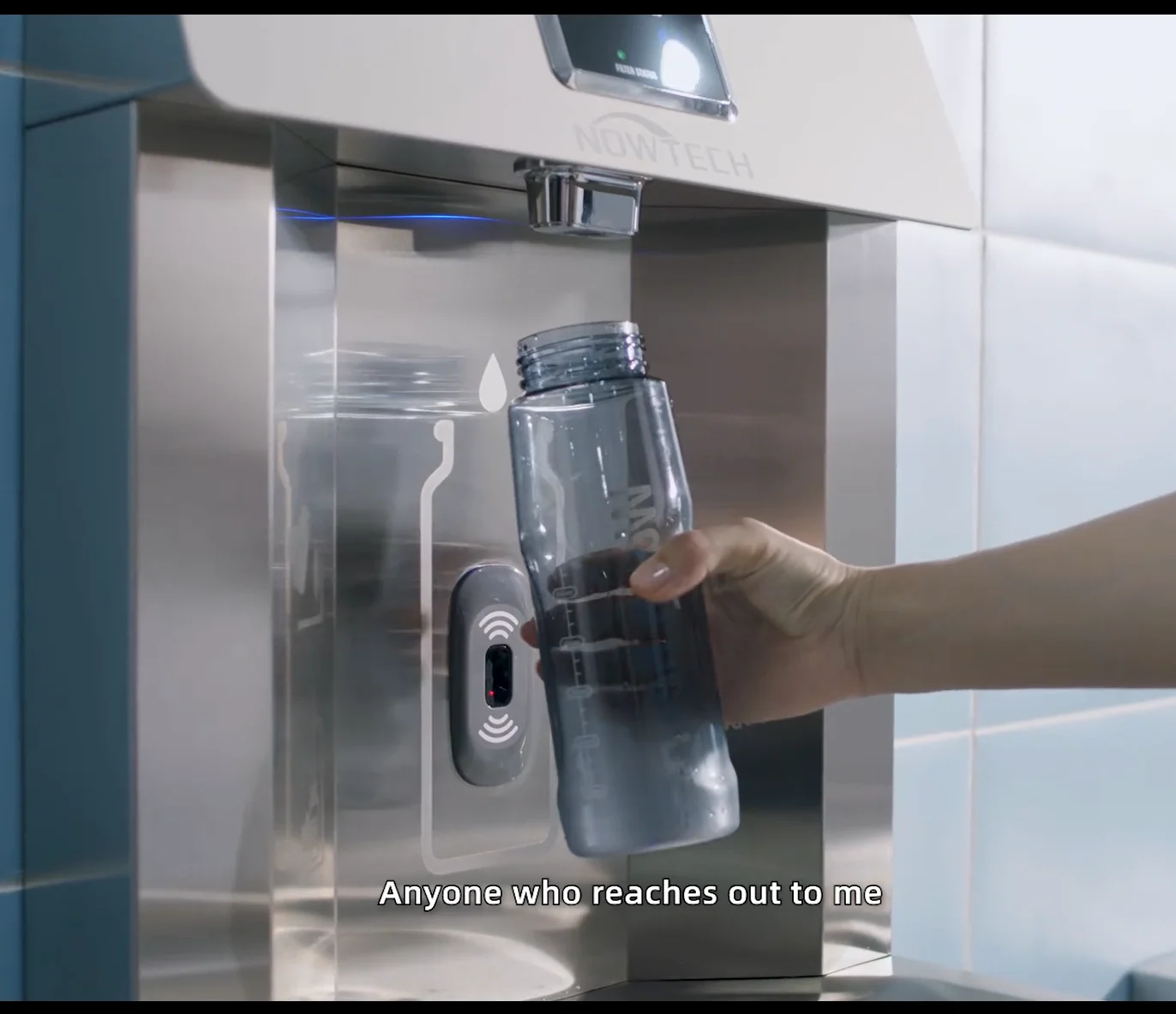 Built-in Indoor installation Surface Mount Non-Refrigerated Bottle Filler  for schools, gyms, offices, and public spaces.