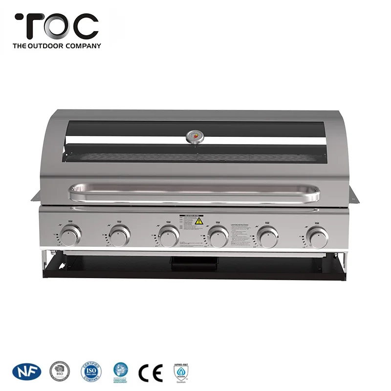 Professional Manufacture 6 Burners Stainless Steel Built-In BBQ Gas Grills