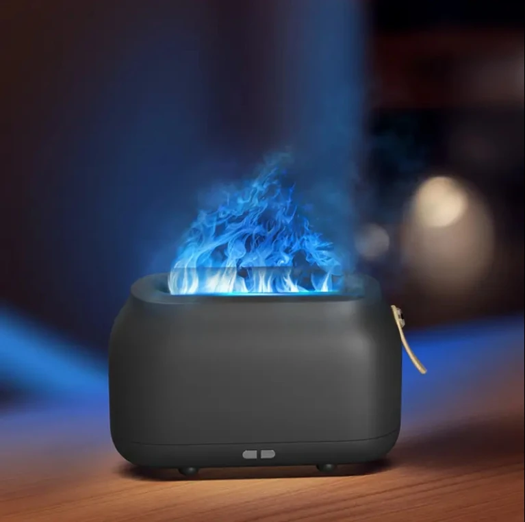 Desktop Simulation Flame Aroma Air Humidifier Lamp Wireless 180ml  Diffuser Essential Oil Aroma Diffuser for household