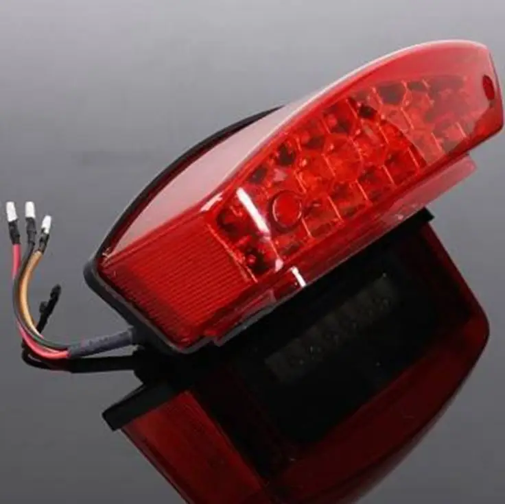 12V Moto Rear Lights Lamp Cafe Racer Taillight LED Motorcycle Tail Brake Stop Light Chopper Bobber Scooter Refit 16*6*9CM CN;SHG