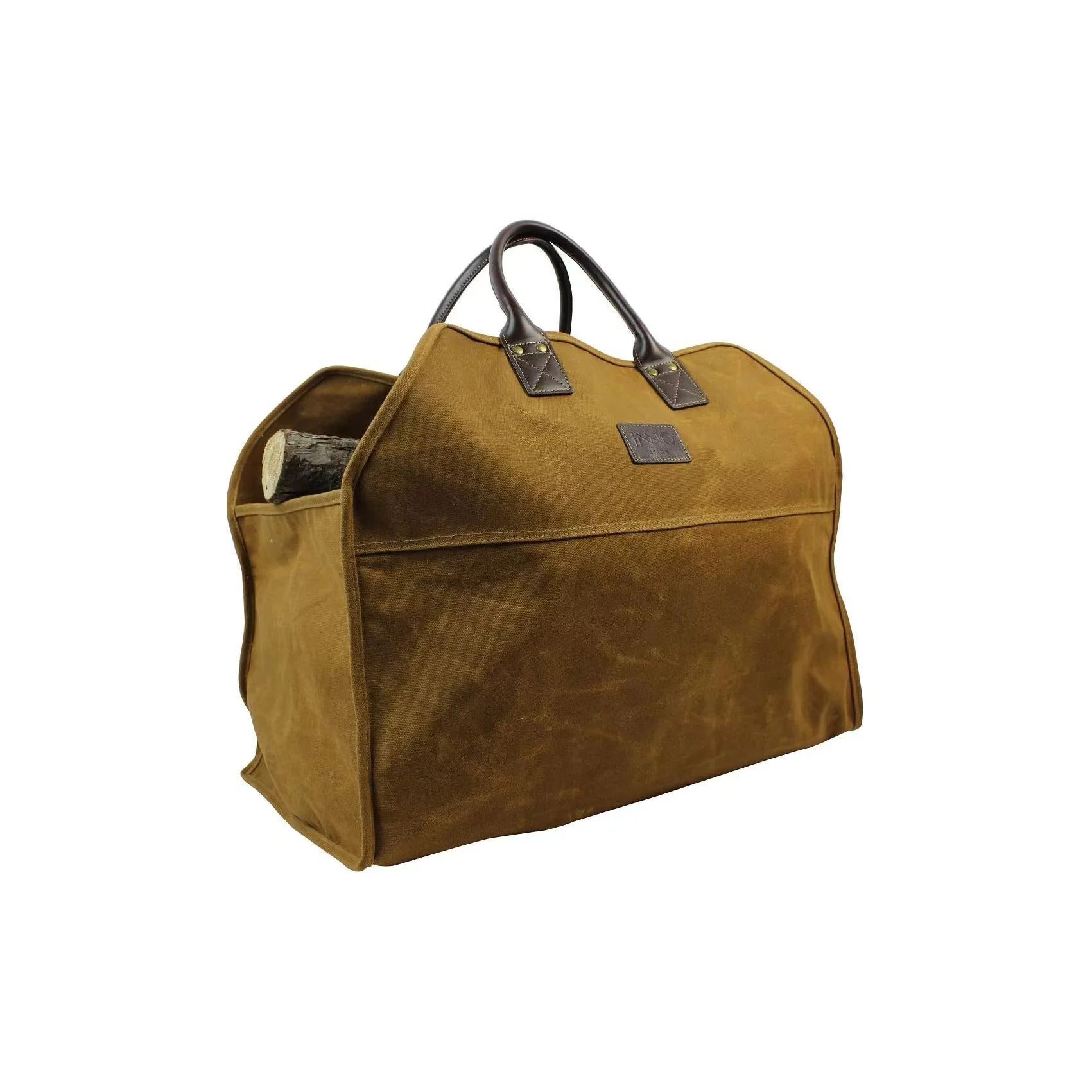 Heavy Duty Wax Canvas Log Carrier Tote Large Fire Wood Bag