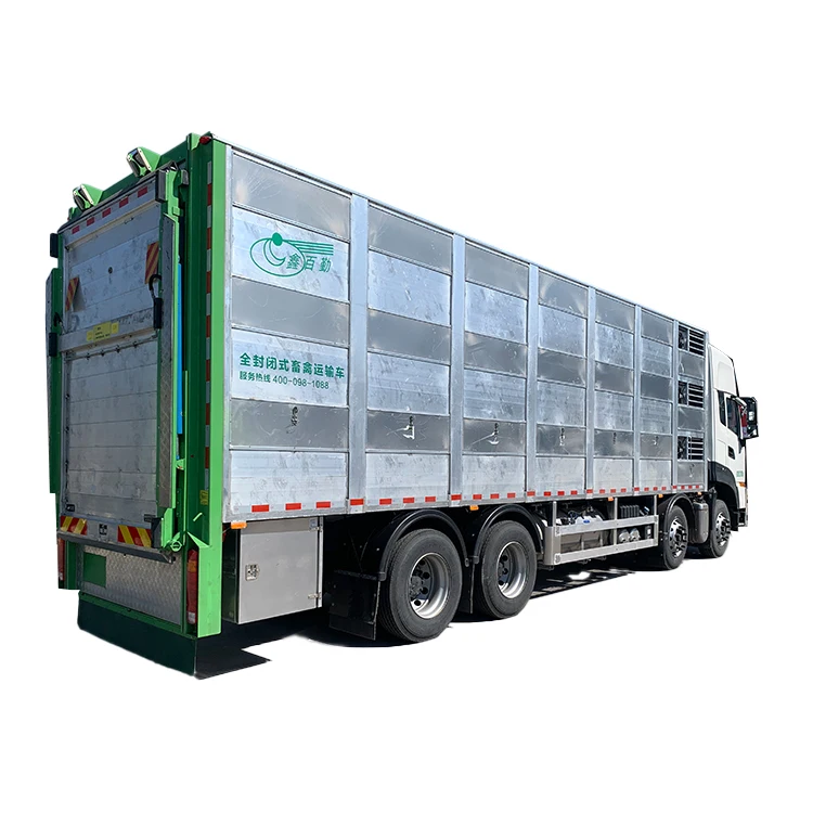 
dongfeng aluminum 3 floors optional 9.6m 8x4 livestock transporter delivery truck pig 