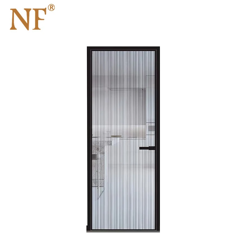 
Commercial aluminum frame double tempered glass interior bath room door 