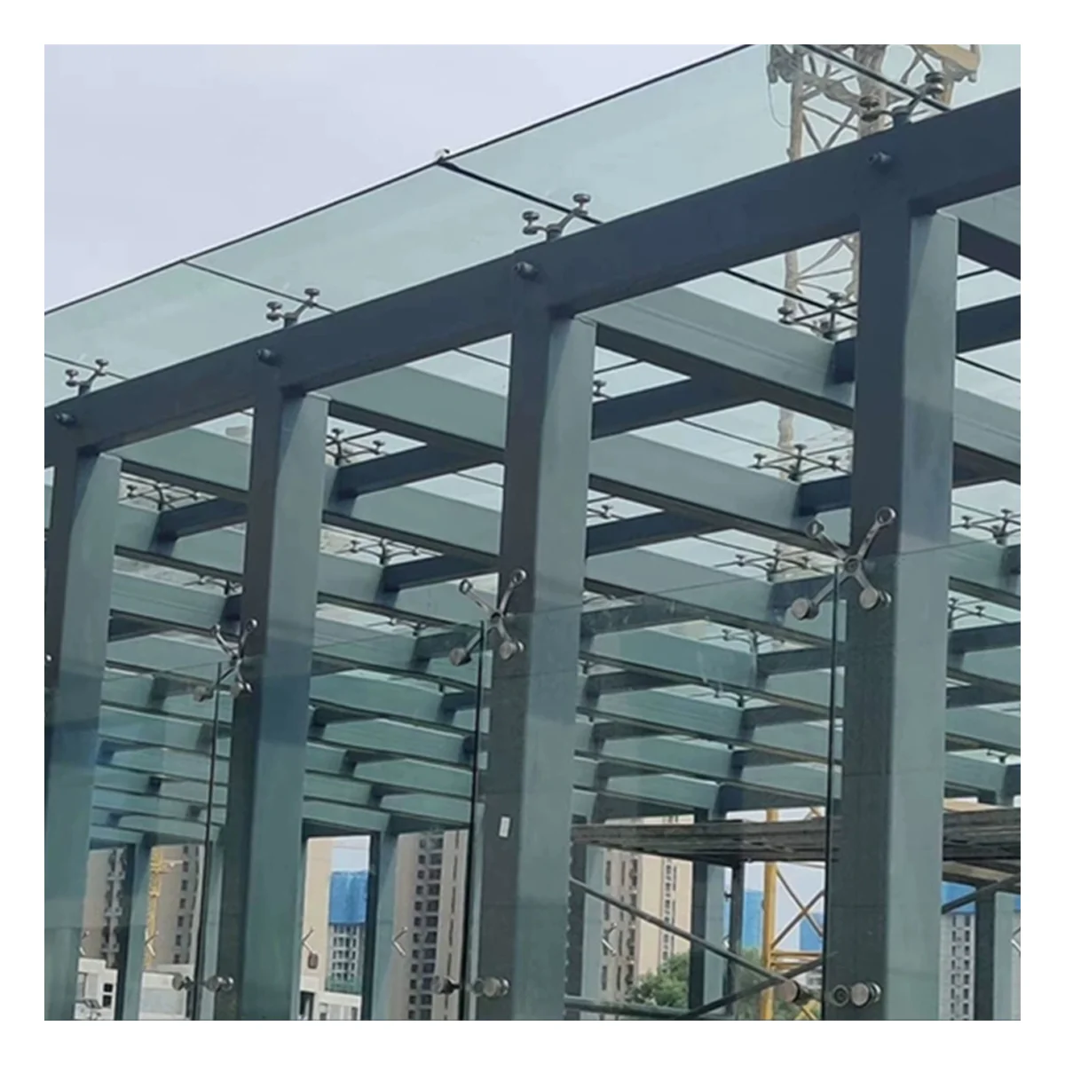 X-KPR wall claw glass spider fittings 2 or 4 arms connected glass curtain wall canopy system spider fitting