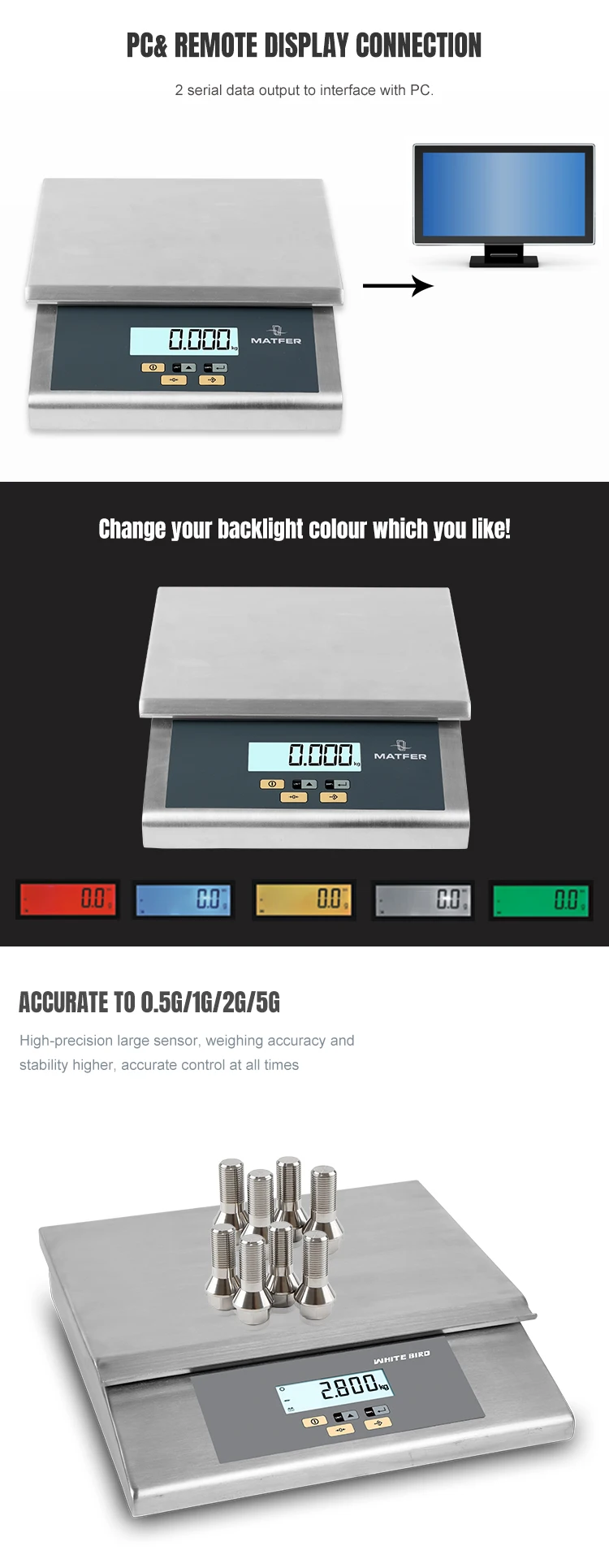 Weighing Food With Timer Function Whitebird Factory High Precision 10kg Gram LCD Balance 500g 300g Electronic Kitchen Scale