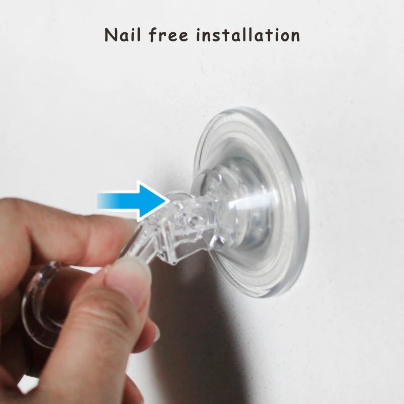 Small Clear Heavy Duty Vacuum Suction Hooks Shower Wall Suction Cup Hangers Removable Reusable Window Glass Door Suction Holder