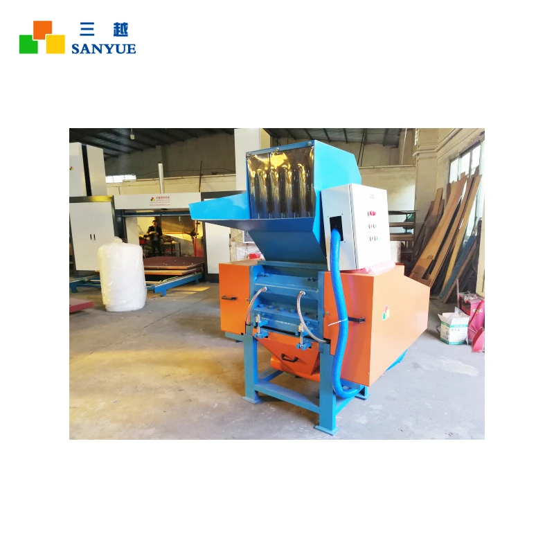 Waste Memory Sponge EPE Plastic Fabic Strong Foam Shredding Machine With 5.5KW Blower