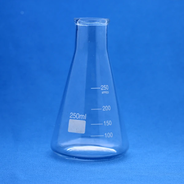Glass Conical Flask 250ml Narrow Mouth, Glass Erlenmeyer Flask