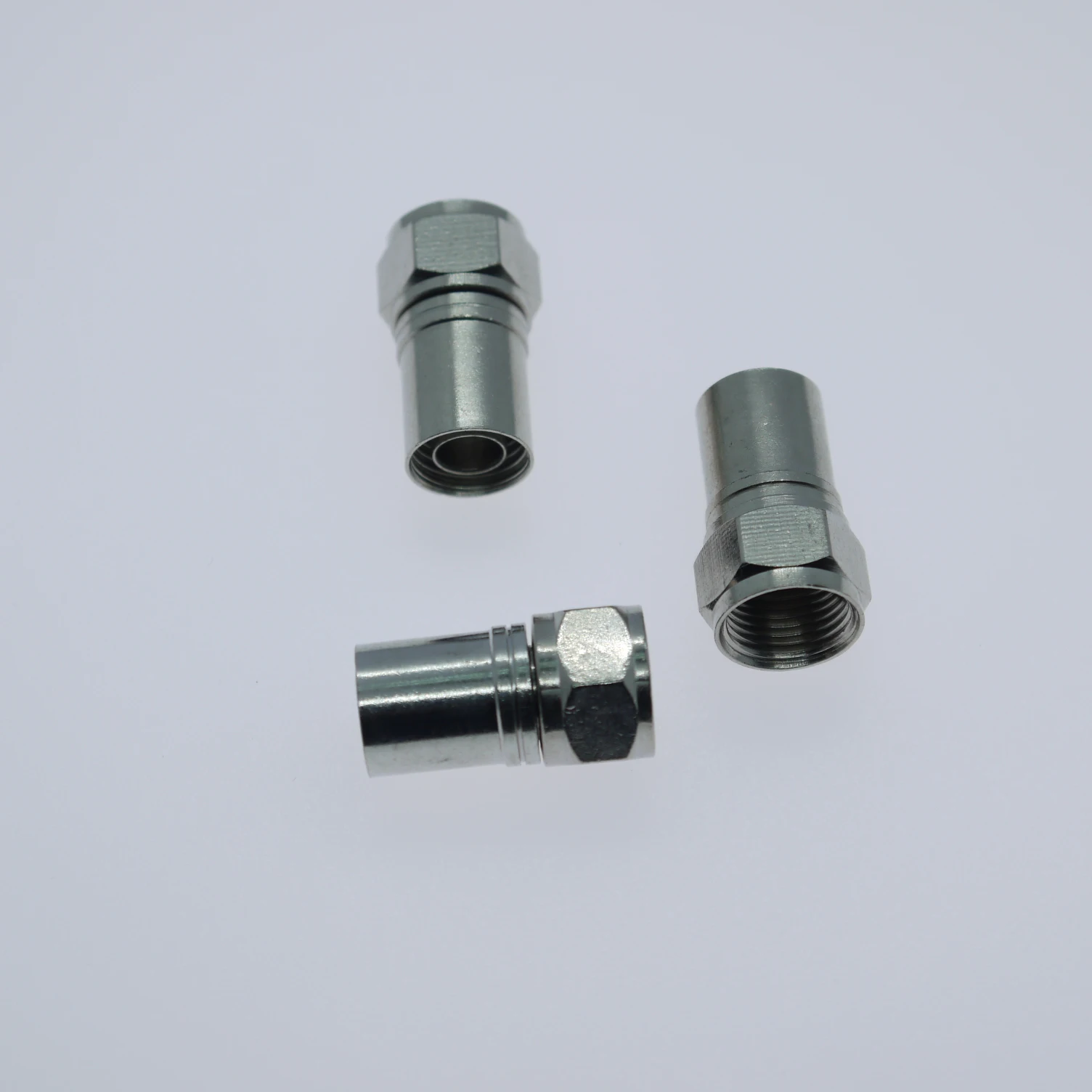 F Male Twist On Crimpable Metal Circular Coaxial Connectors