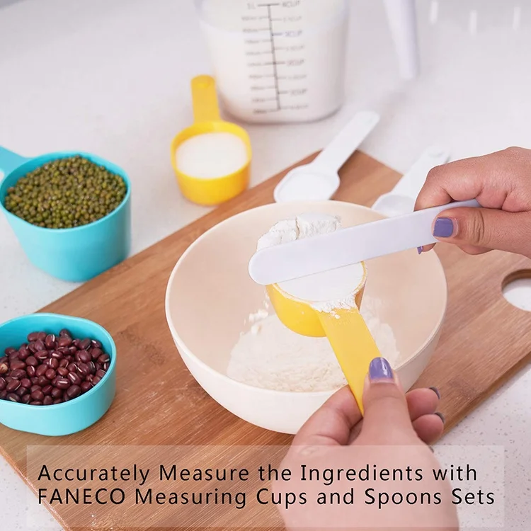 full color cake measuring plastic measure cup and spoon