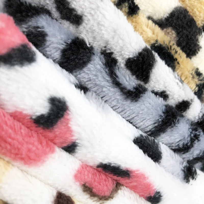 Фланелевая ткань для пижам, тканая Полиэстеровая короткая ворсовая плюшевая ткань из искусственного меха, ворсистые игрушки, плюшевый текстил, Леопардовый рулон