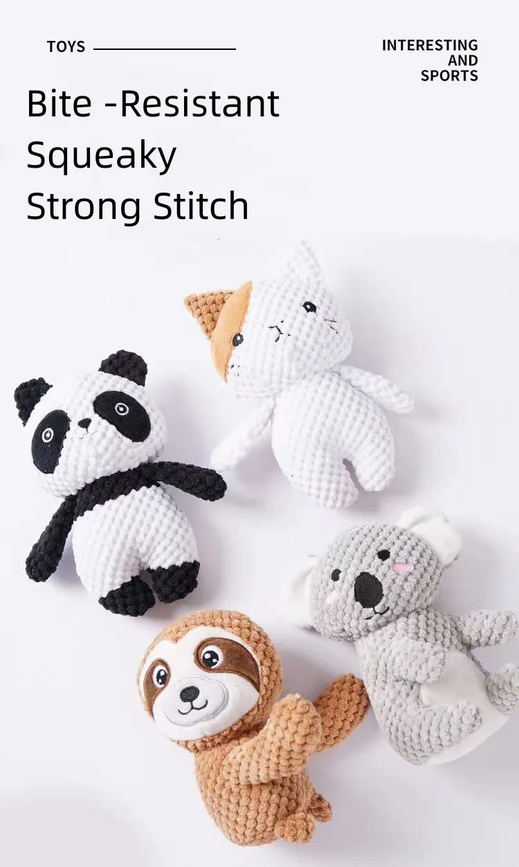 Durable Pet Alpaca Vocal Plush Chew Toys Squeaky Plush Puppy Dog Toy For Teeth Clean Interactive Chewing