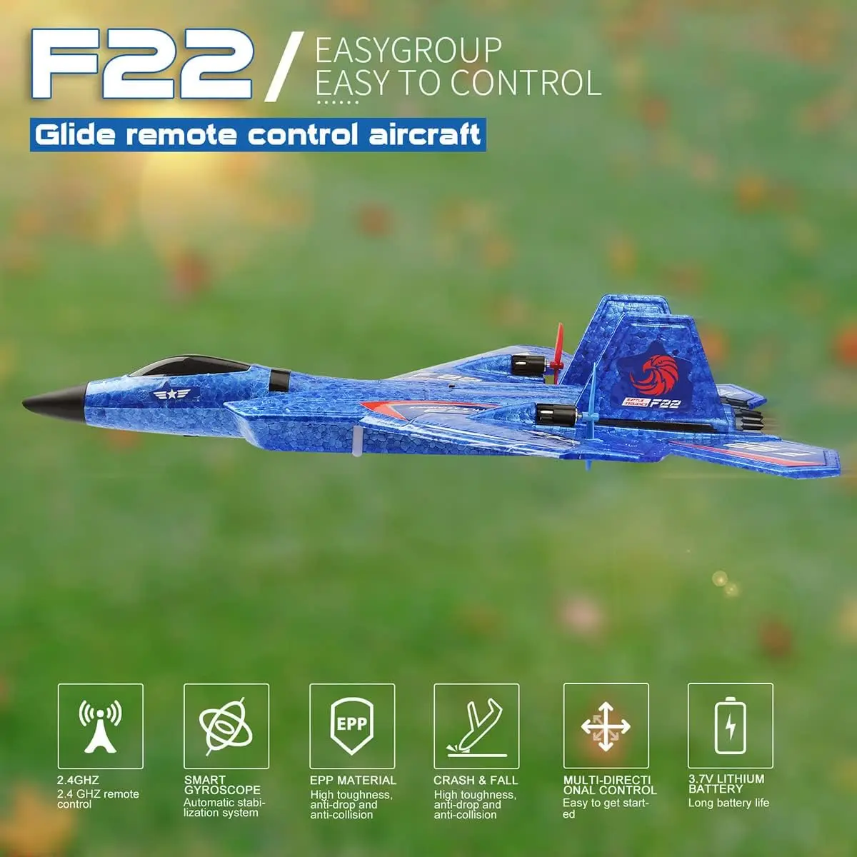 2.4g 2ch Warcraft Epp Foam With Gyro F22 Auto Hovering Fall Resistant Material Mini Flying Glider Rc Flight Plane